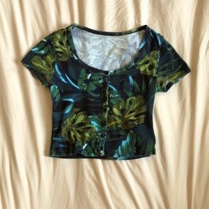 American Apparel Green leaf crop top